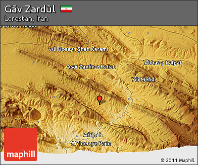Physical 3D Map of Gāv Zardūl