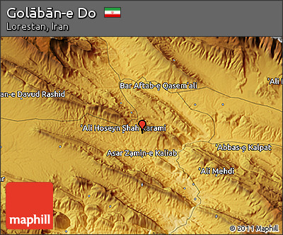 Physical 3D Map of Golābān-e Do