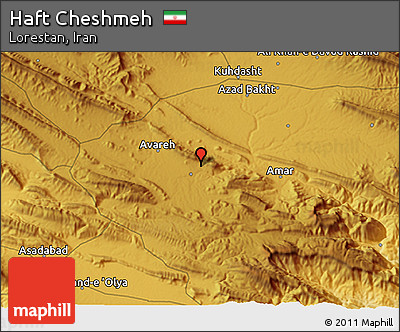 Physical 3D Map of Haft Cheshmeh