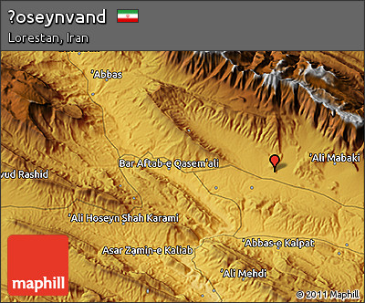 Physical 3D Map of Ḩoseynvand