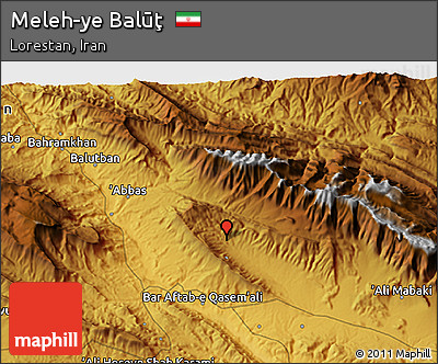 Physical 3D Map of Meleh-ye Balūţ