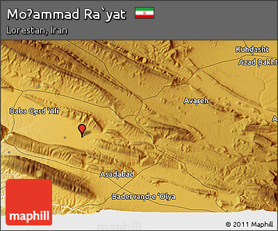 Physical 3D Map of Moḩammad Ra`yat