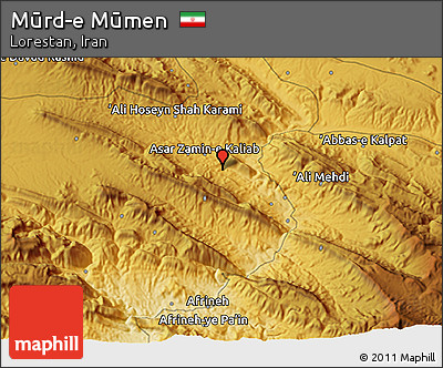 Physical 3D Map of Mūrd-e Mūmen