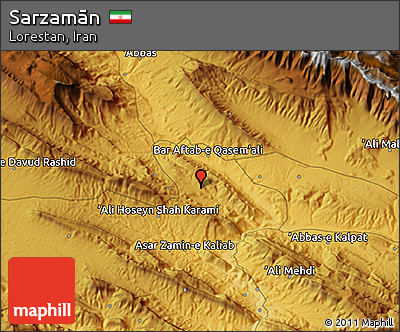 Physical 3D Map of Sarzamān