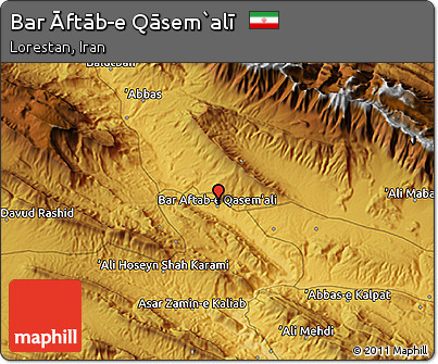 Physical 3D Map of Bar Āftāb-e Qāsem`alī