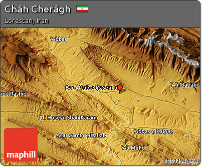 Physical 3D Map of Chāh Cherāgh