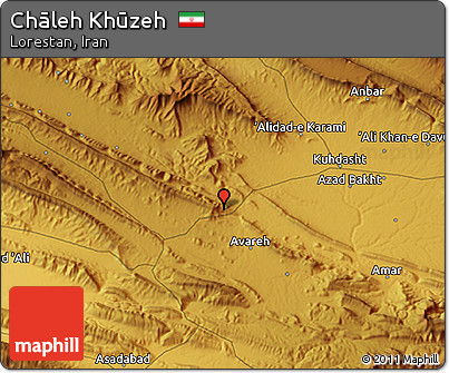 Physical 3D Map of Chāleh Khūzeh