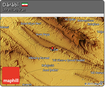 Physical 3D Map of Dārābī