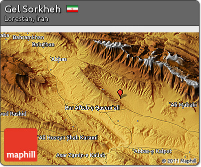 Physical 3D Map of Gel Sorkheh