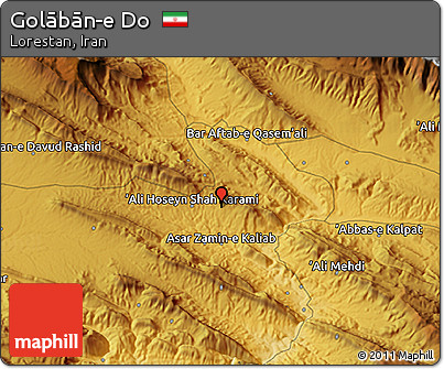Physical 3D Map of Golābān-e Do