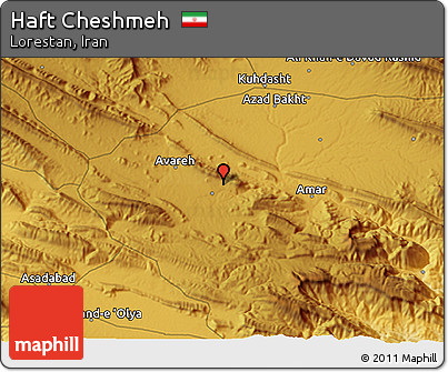 Physical 3D Map of Haft Cheshmeh