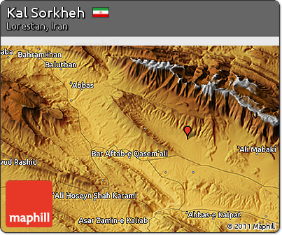 Physical 3D Map of Kal Sorkheh