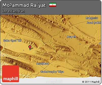 Physical 3D Map of Moḩammad Ra`yat