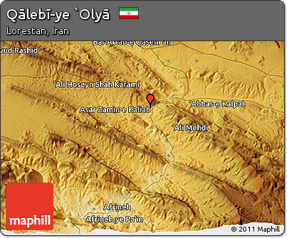 Physical 3D Map of Qālebī-ye `Olyā