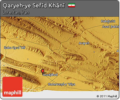 Physical 3D Map of Qaryeh-ye Sefīd Khānī