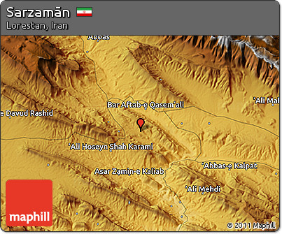Physical 3D Map of Sarzamān