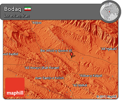 Political 3D Map of Bodaq