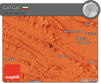 Political 3D Map of Gol Gol