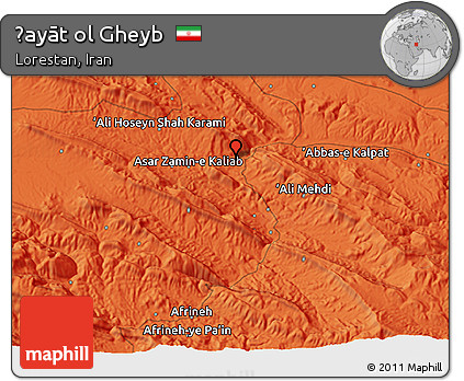 Political 3D Map of Ḩayāt Ol Gheyb