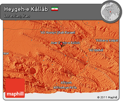 Political 3D Map of Heygeh-e Kālīāb