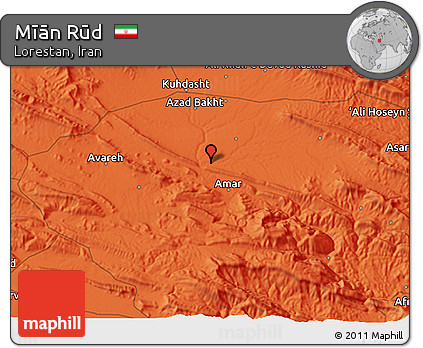 Political 3D Map of Mīān Rūd
