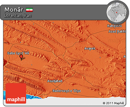Political 3D Map of Monār