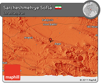 Political 3D Map of Sarcheshmeh-ye Soflá