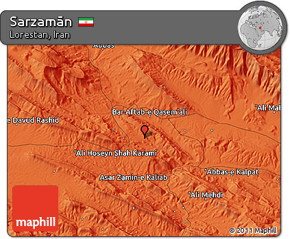 Political 3D Map of Sarzamān