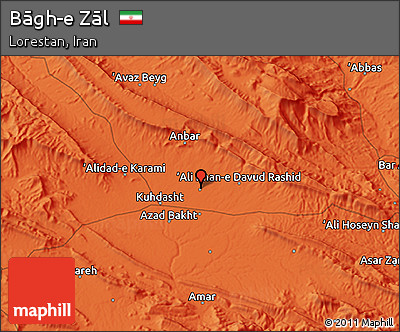 Political 3D Map of Bāgh-e Zāl