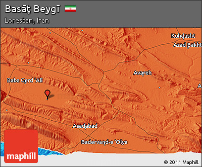 Political 3D Map of Basāţ Beygī