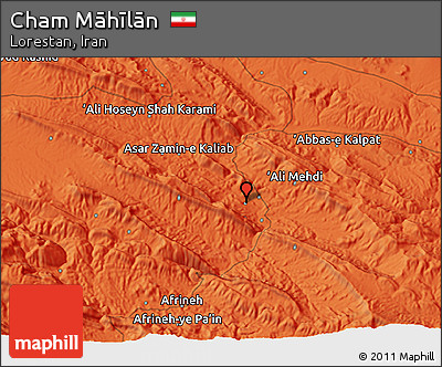 Political 3D Map of Cham Māhīlān