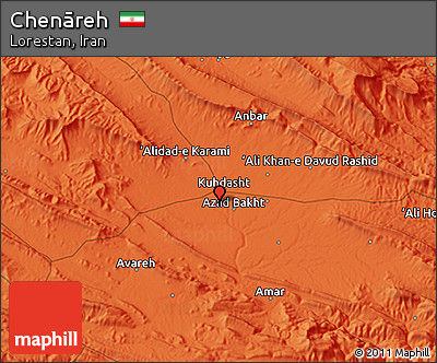 Political 3D Map of Chenāreh
