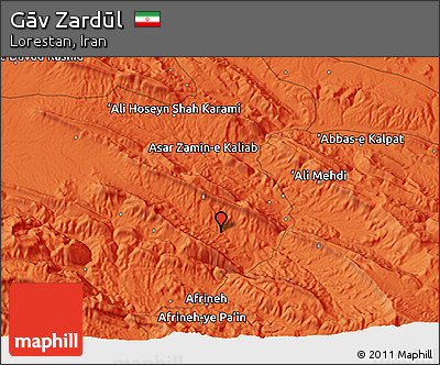 Political 3D Map of Gāv Zardūl