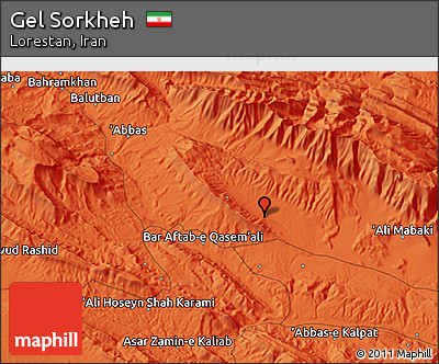 Political 3D Map of Gel Sorkheh