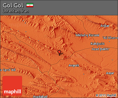 Political 3D Map of Gol Gol