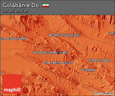 Political 3D Map of Golābān-e Do
