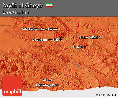 Political 3D Map of Ḩayāt Ol Gheyb