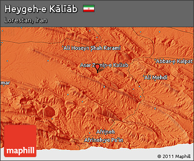 Political 3D Map of Heygeh-e Kālīāb