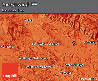 Political 3D Map of Ḩoseynvand