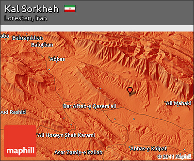 Political 3D Map of Kal Sorkheh