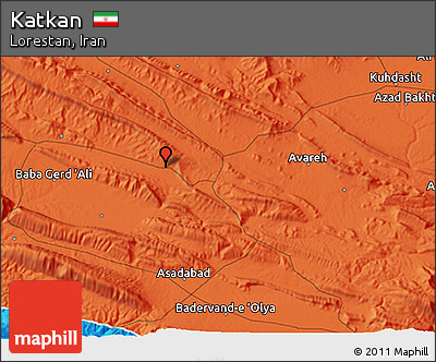 Political 3D Map of Katkan