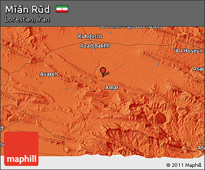 Political 3D Map of Mīān Rūd