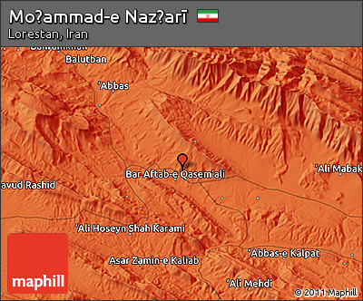 Political 3D Map of Moḩammad-e Naz̧arī
