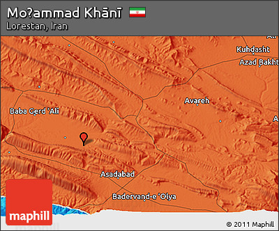 Political 3D Map of Moḩammad Khānī
