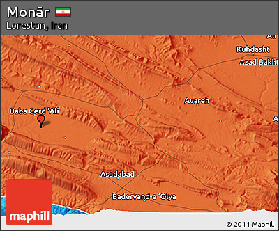 Political 3D Map of Monār