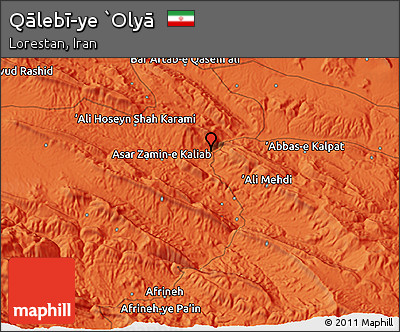 Political 3D Map of Qālebī-ye `Olyā