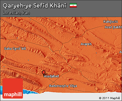 Political 3D Map of Qaryeh-ye Sefīd Khānī