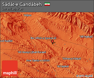 Political 3D Map of Sādāt-e Gandābeh