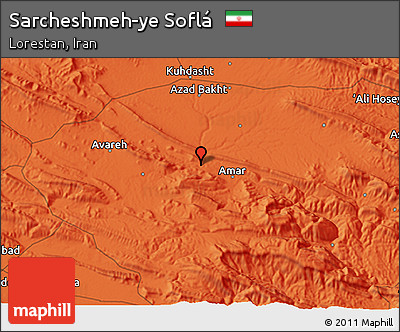 Political 3D Map of Sarcheshmeh-ye Soflá