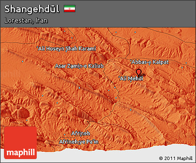 Political 3D Map of Shangehdūl